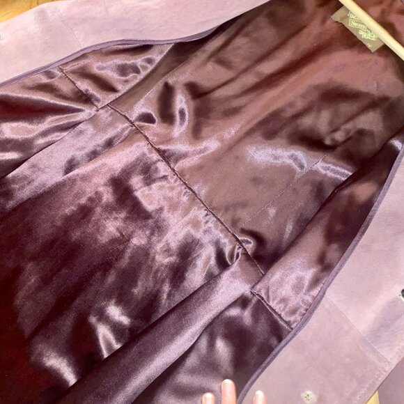 Vintage Purple Leather Suede Coat - Picture 6 of 6